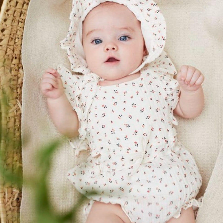 Organic Cotton Liberty Romper - Peach