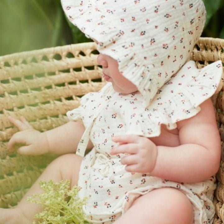 Organic Cotton Liberty Romper - Peach