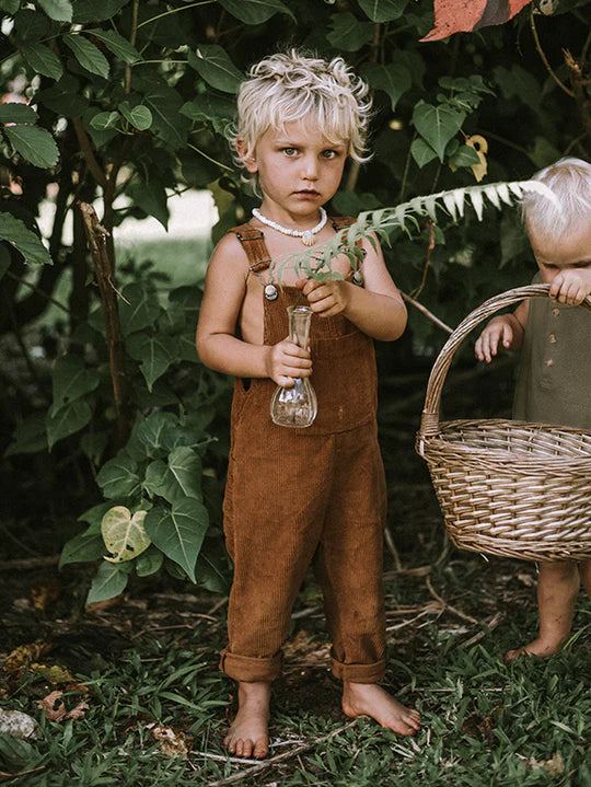 The Wild and Free Cord Dungaree Overall - Rust