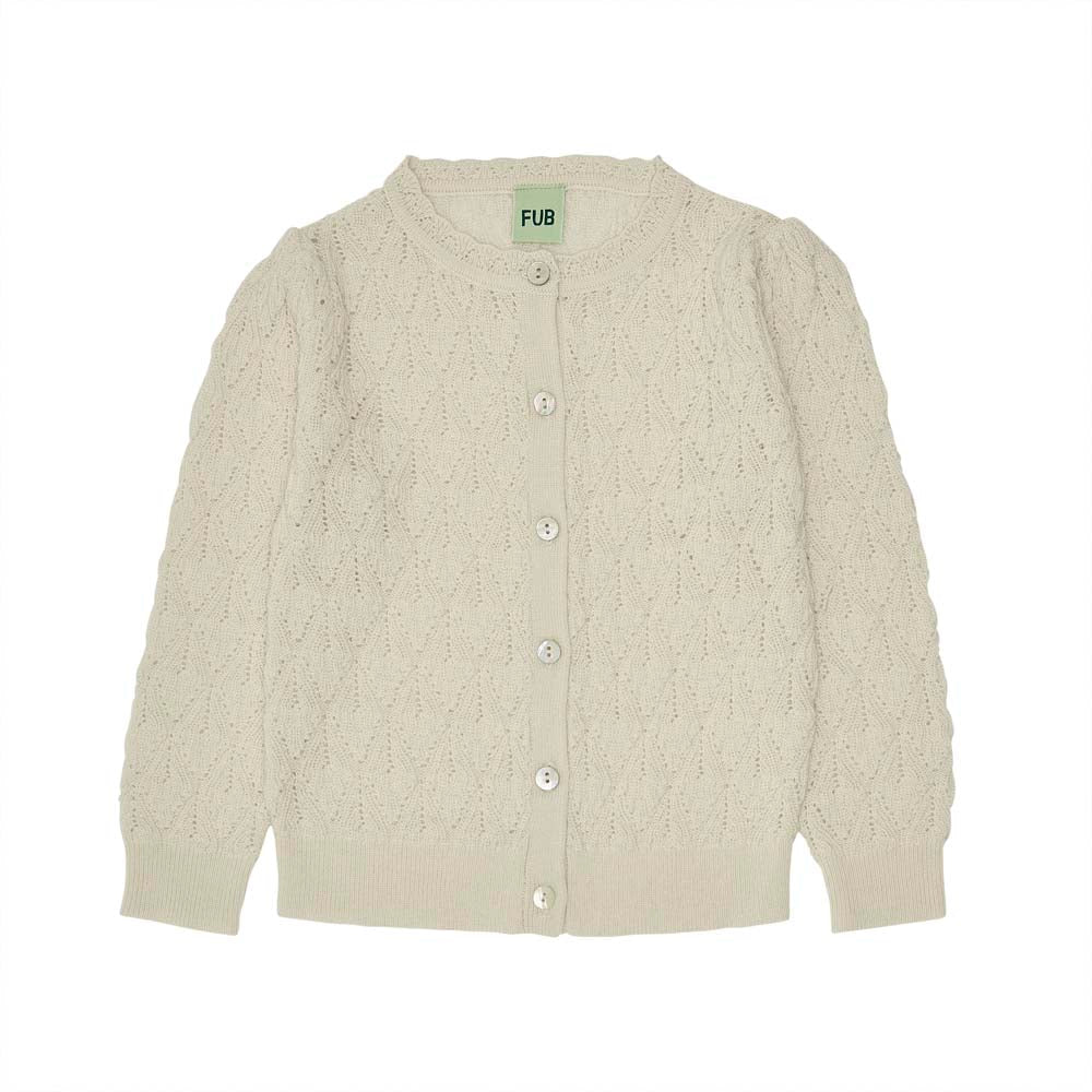 Pointelle & Lace Cardigan - Ecru