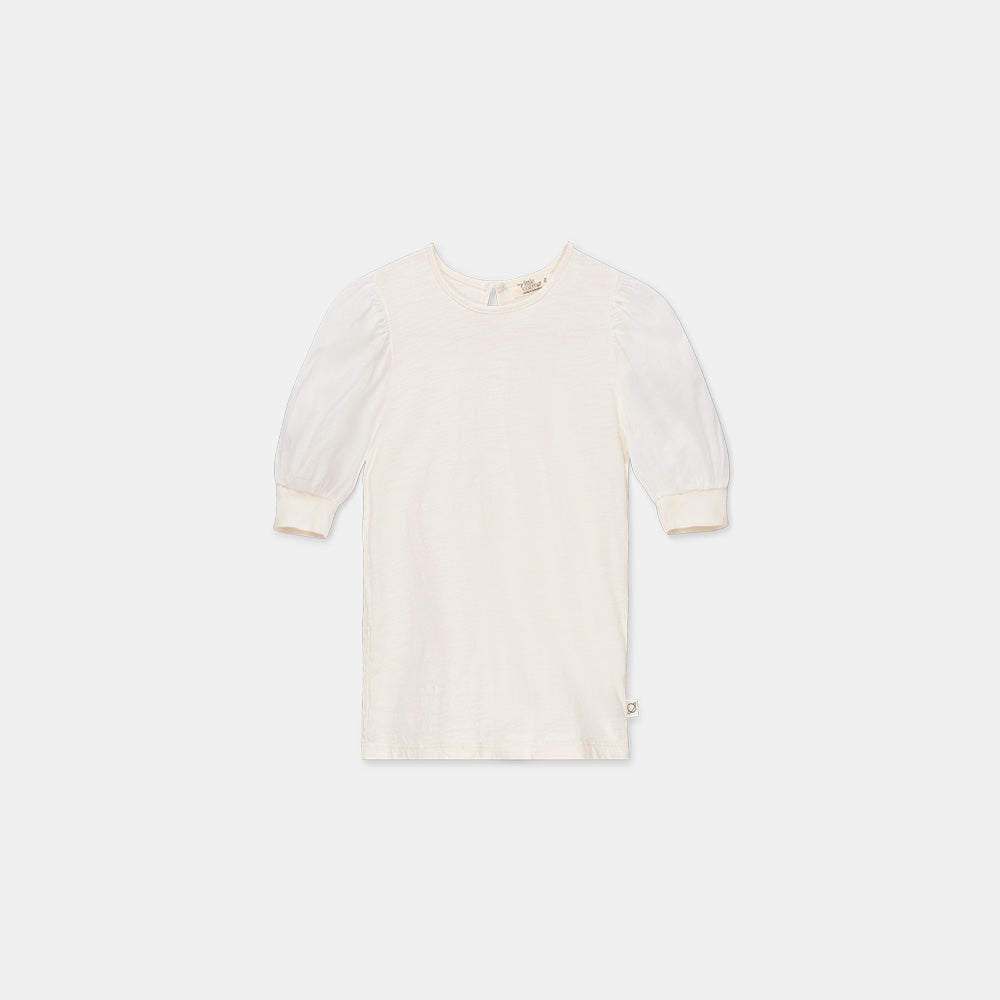 Slub Puff Sleeve T-Shirt - Ivory