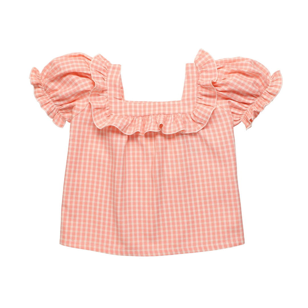 Rachel Blouse - Coral Check