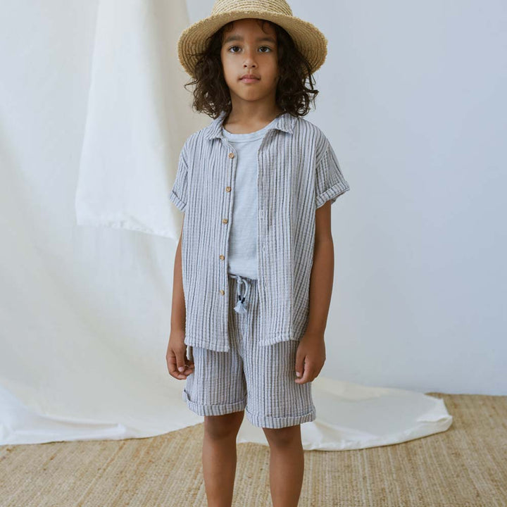 Gauze Stripe Camp Shirt - Ivory