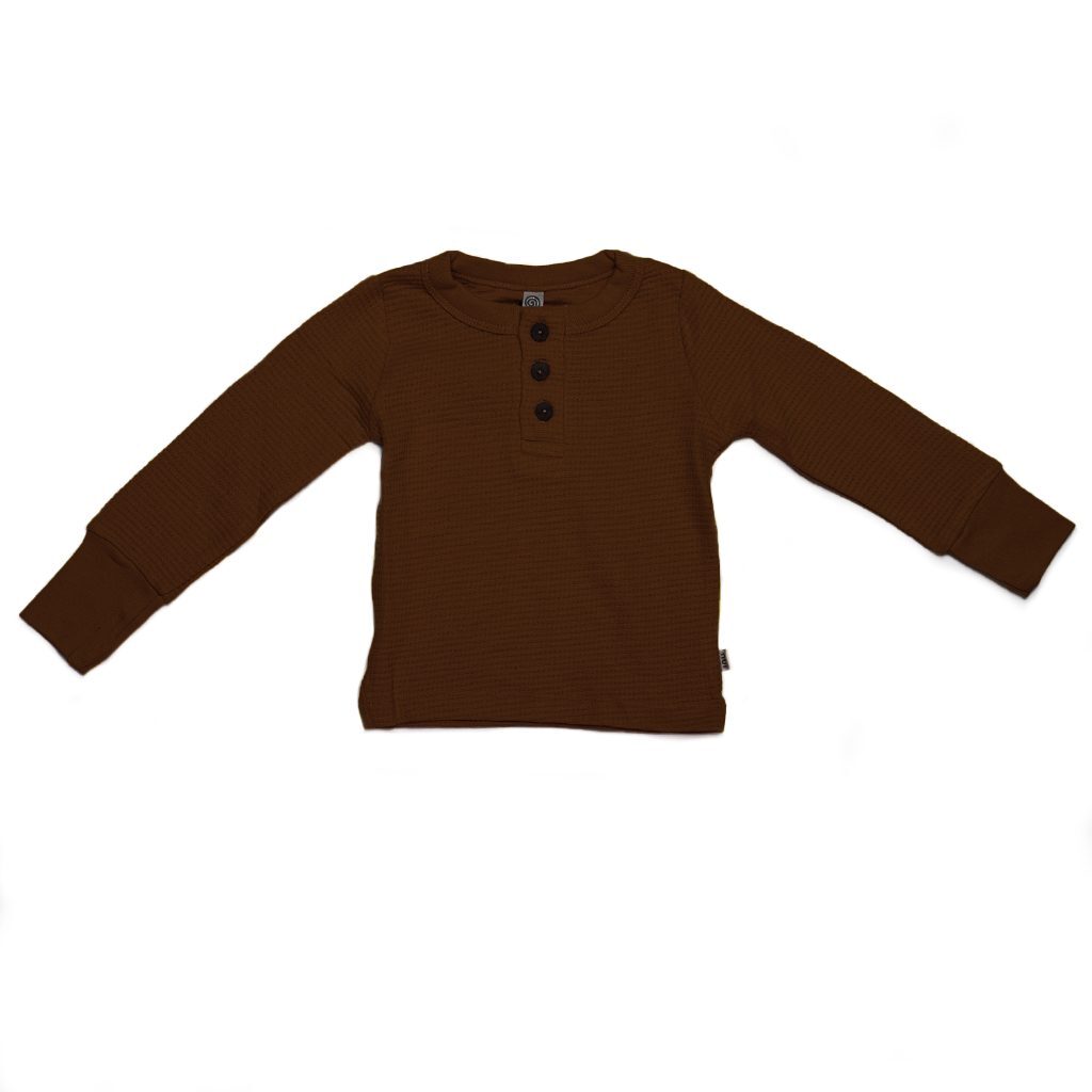 Waffle Henley - Cocoa