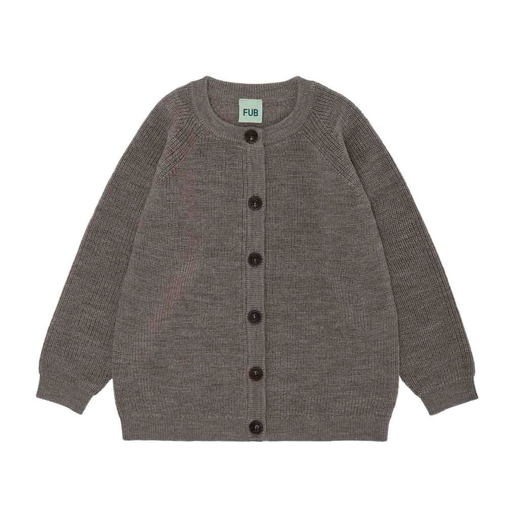 Rib Cardigan - Beige Melange