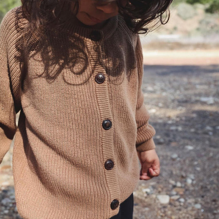 Rib Cardigan - Camel