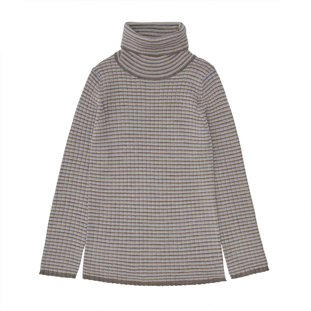 Rollneck Sweater - Beige Melange/Hay/Lavender