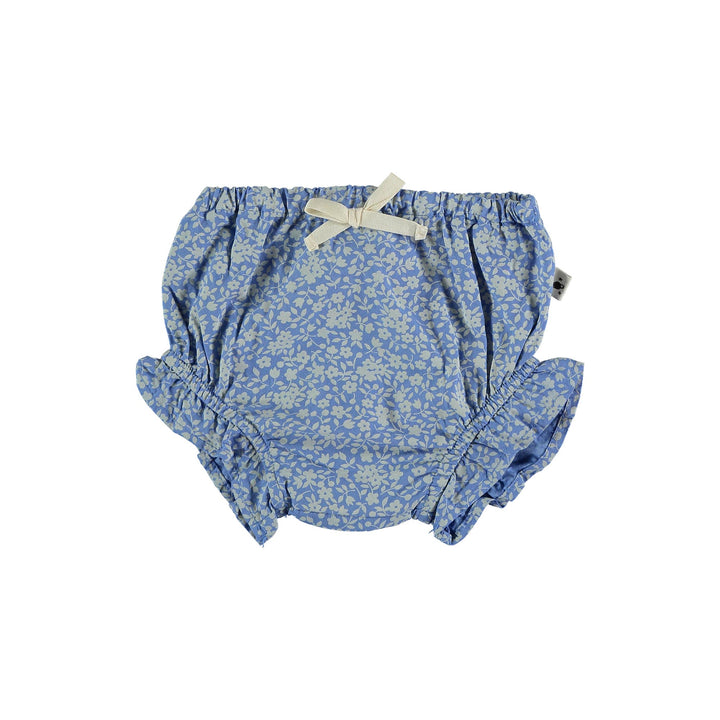 Organic Cotton Floral Dress & Bloomers - Royal Blue