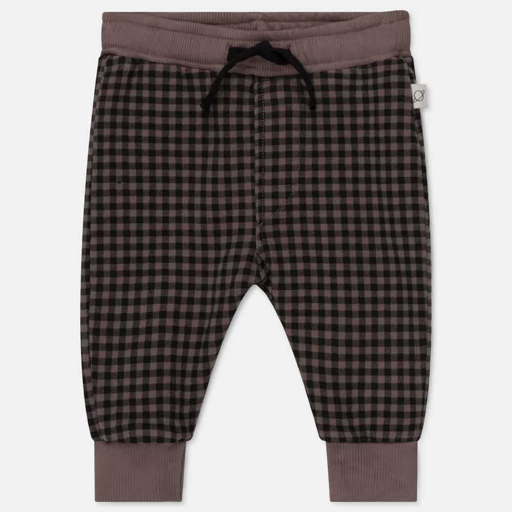 Organic Baby Plaid Pants - Taupe