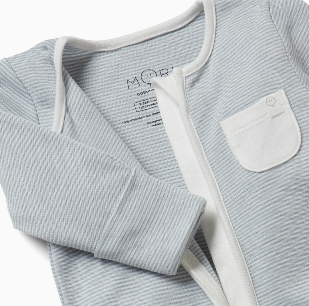 Zip-Up Sleepsuit - Blue Stripe