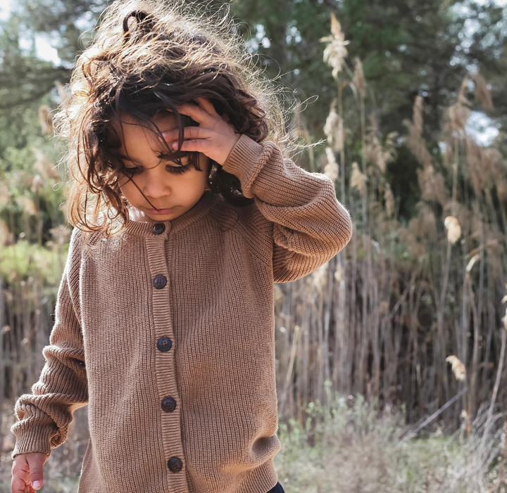 Rib Cardigan - Camel