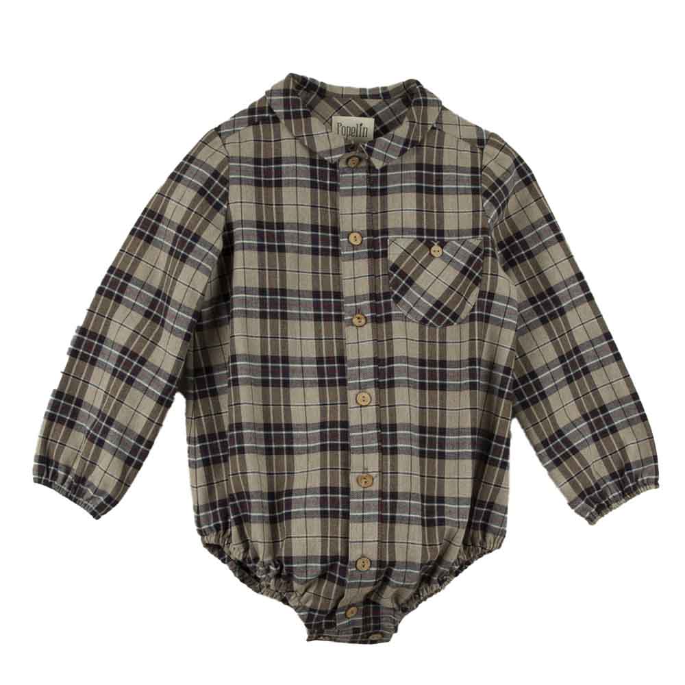 Shirt Plaid Romper Suit