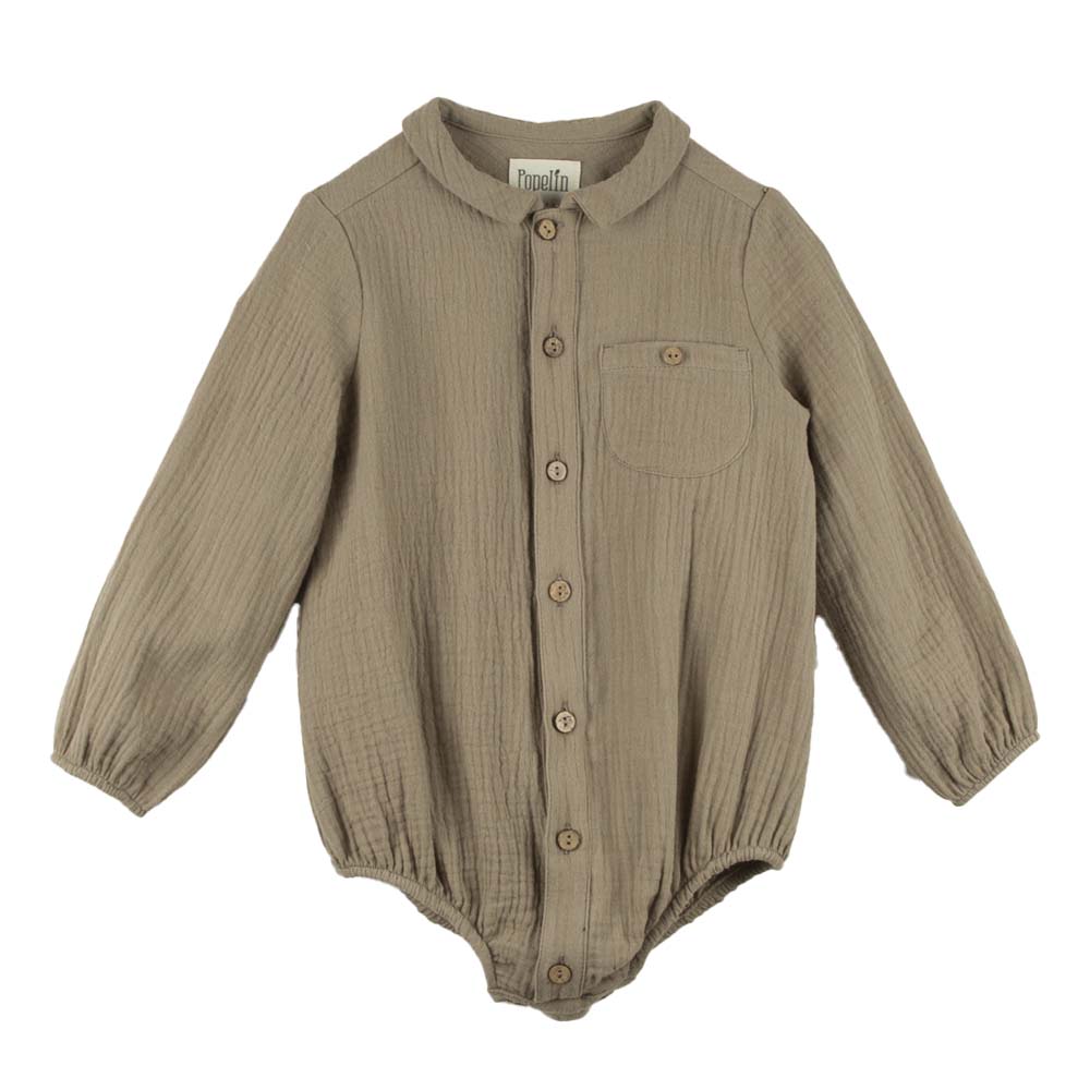 Shirt Taupe Romper Suit