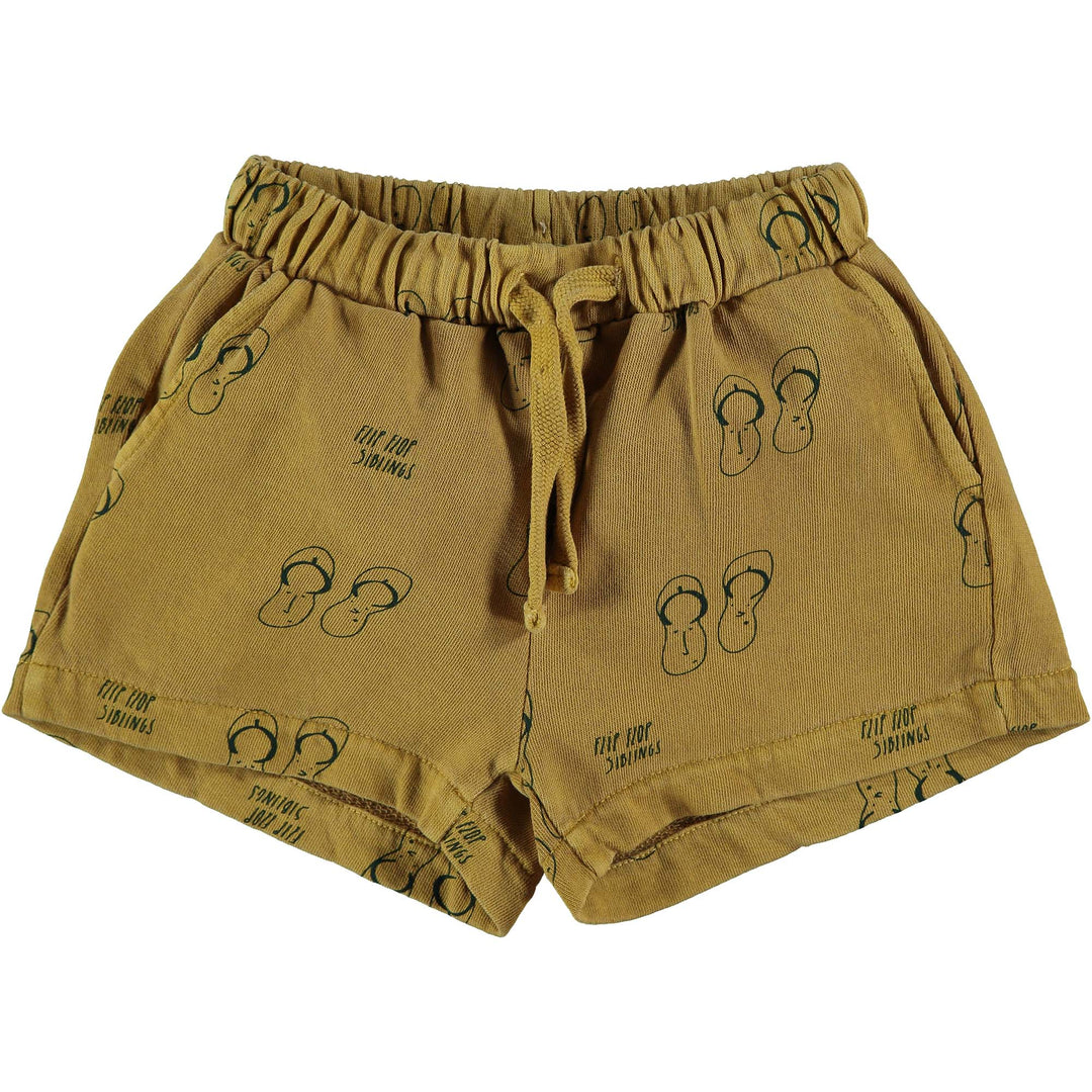 Shorts Fleece Siblings - Mustard