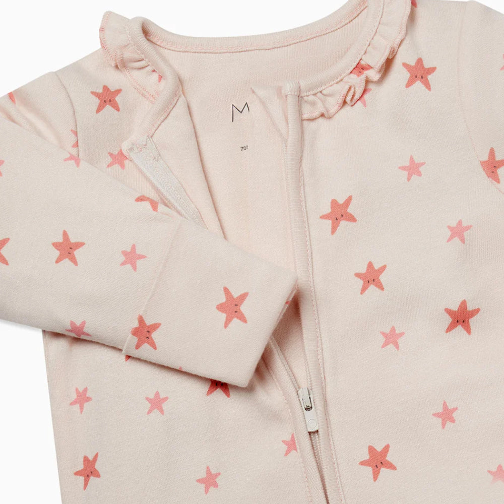 Starfish Frilled Zip-Up Sleepsuit - Starfish