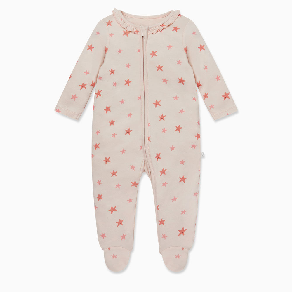 Starfish Frilled Zip-Up Sleepsuit - Starfish