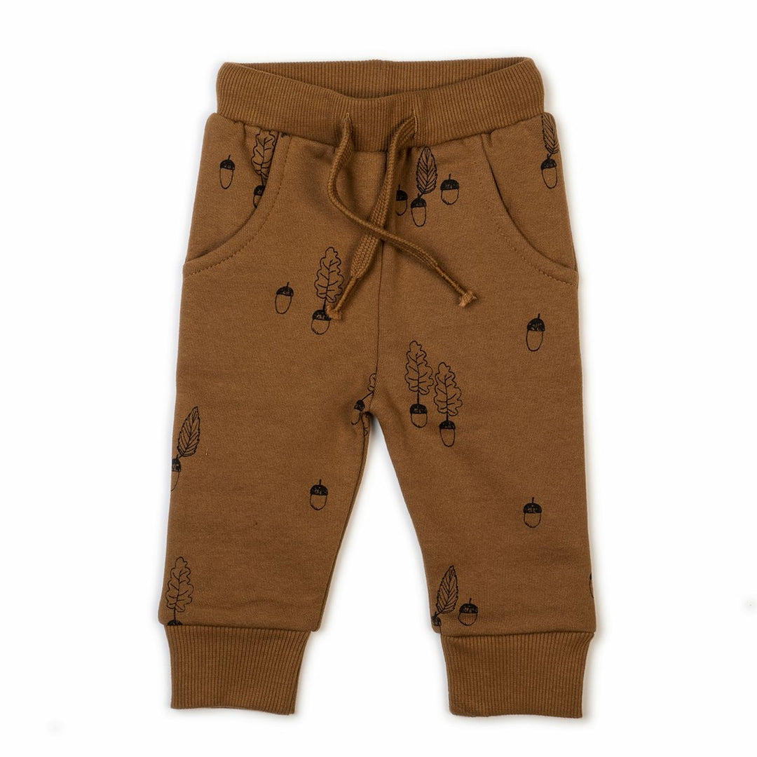 Organic Joggers - Acorn Aop Caramel