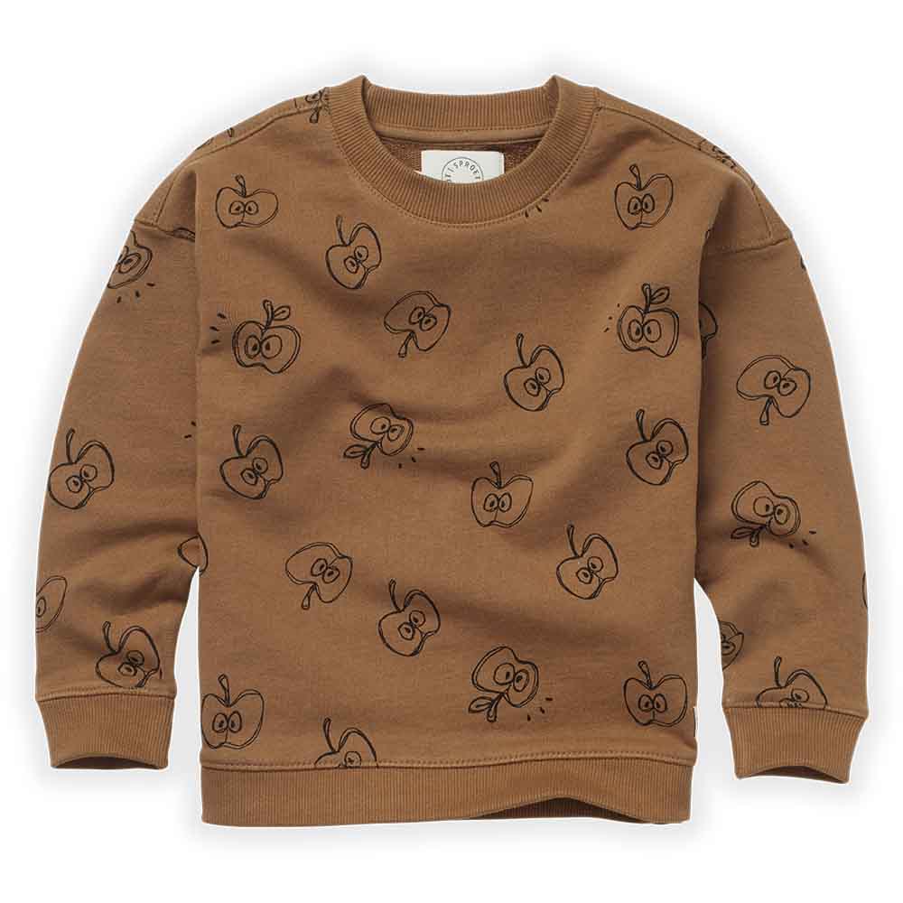 Sweatshirt Apple Print - Mustard