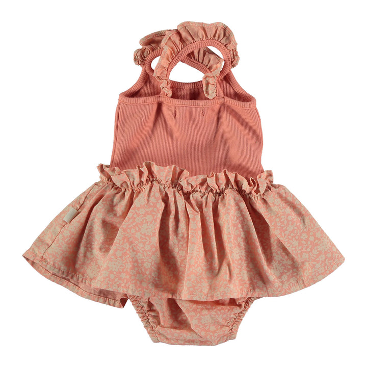 Organic Cotton Floral Romper - Peach