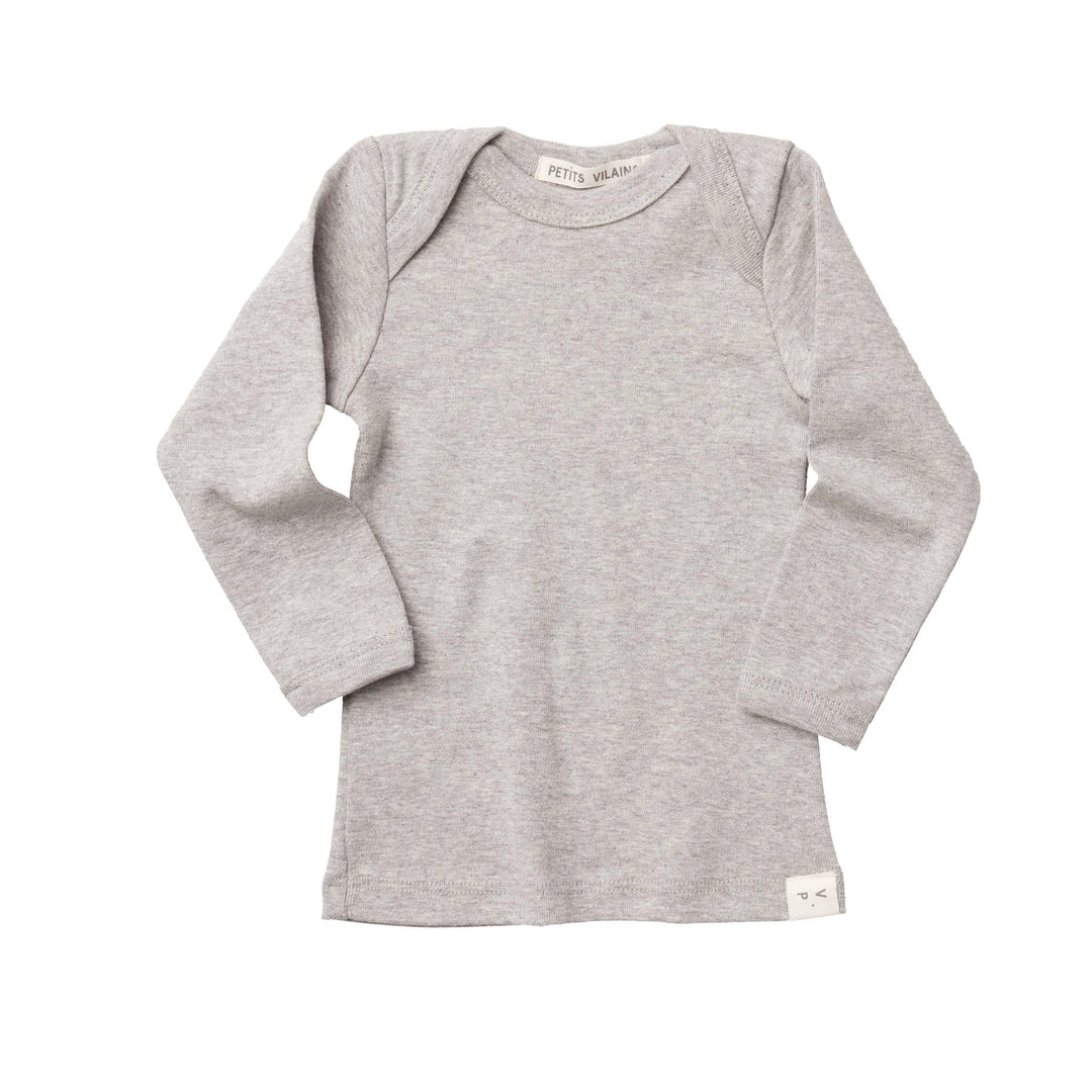 Lilou Long Sleeve Envelope Tee - Heather Grey