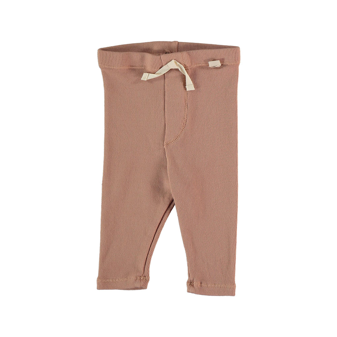 Baby Organic Cotton Ribbed Leggings - Terra Cotta