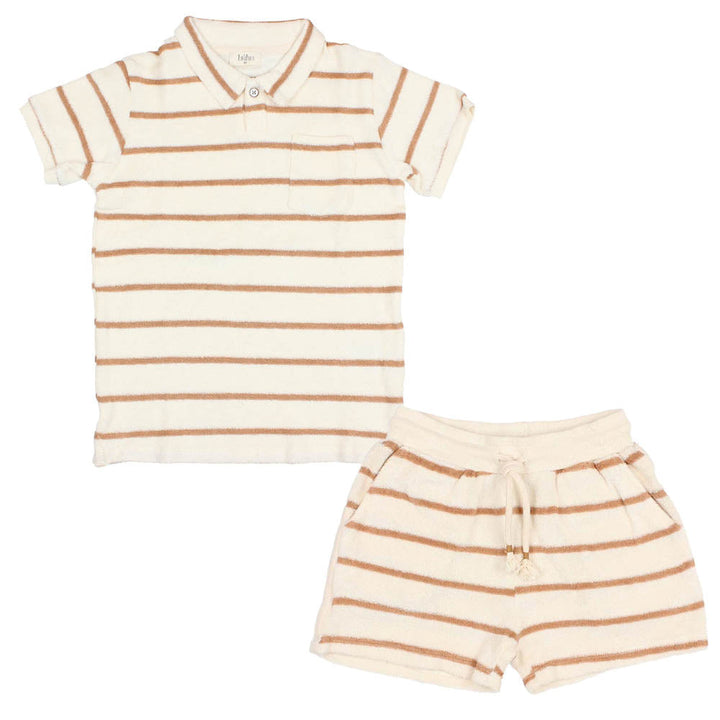 Terry Cloth Set - Striped Ecru