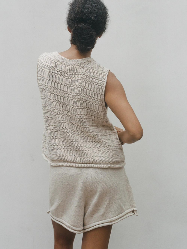 Textured Tank Woman - Flax