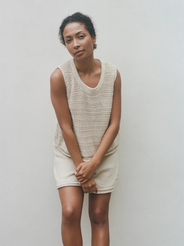 Textured Tank Woman - Flax