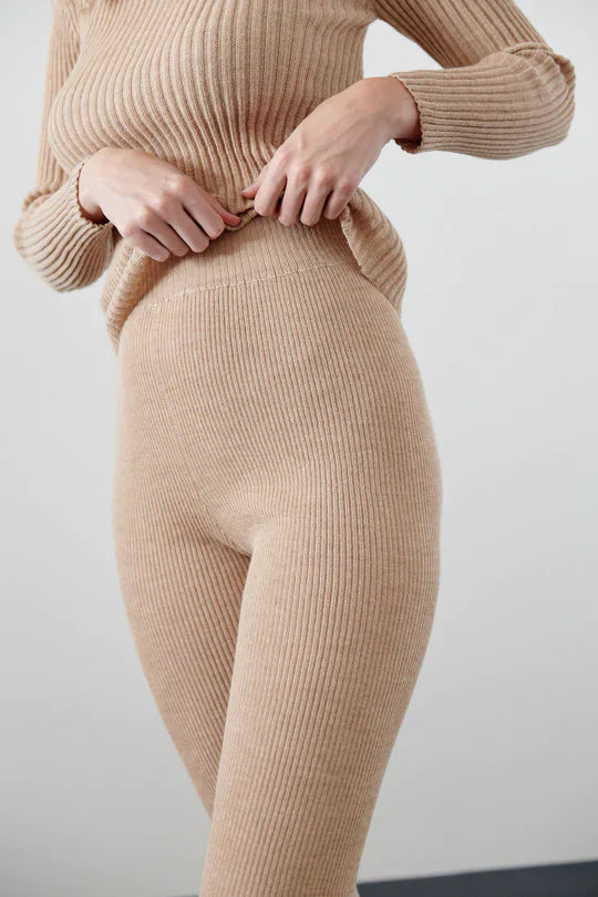 Layering Rib Legging - Almond