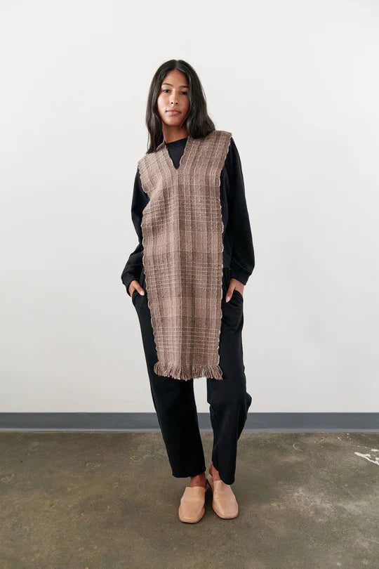 Wide Woven Poncho - Loam