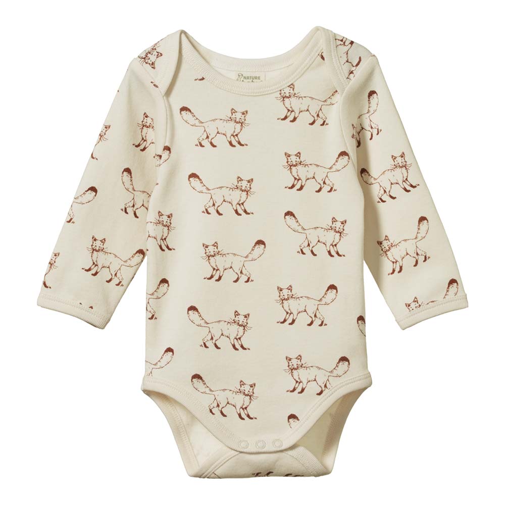 Long Sleeve Bodysuit - Fox Print