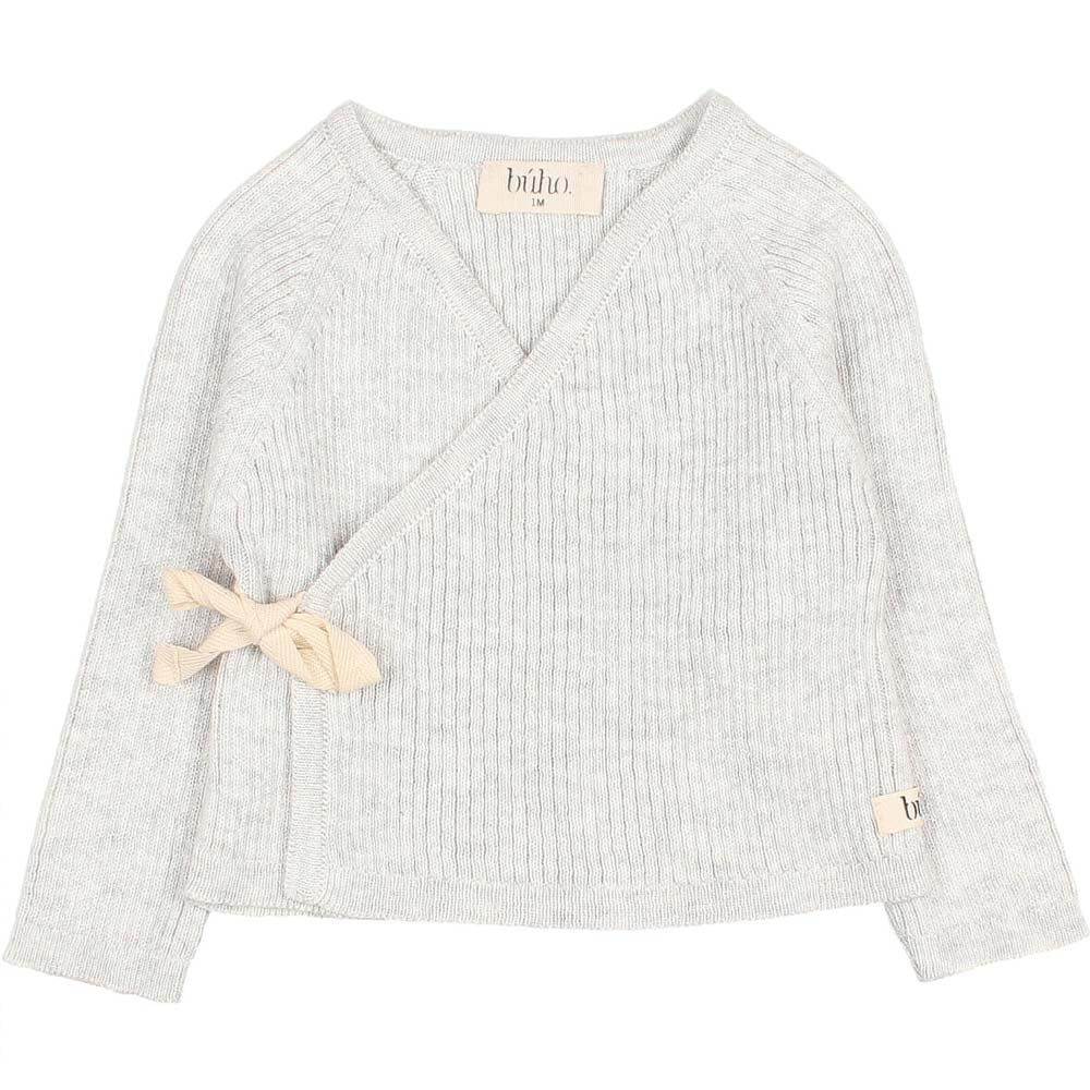 Newborn Kimono Crossed Cardigan with Tie Closure - Ice Blue