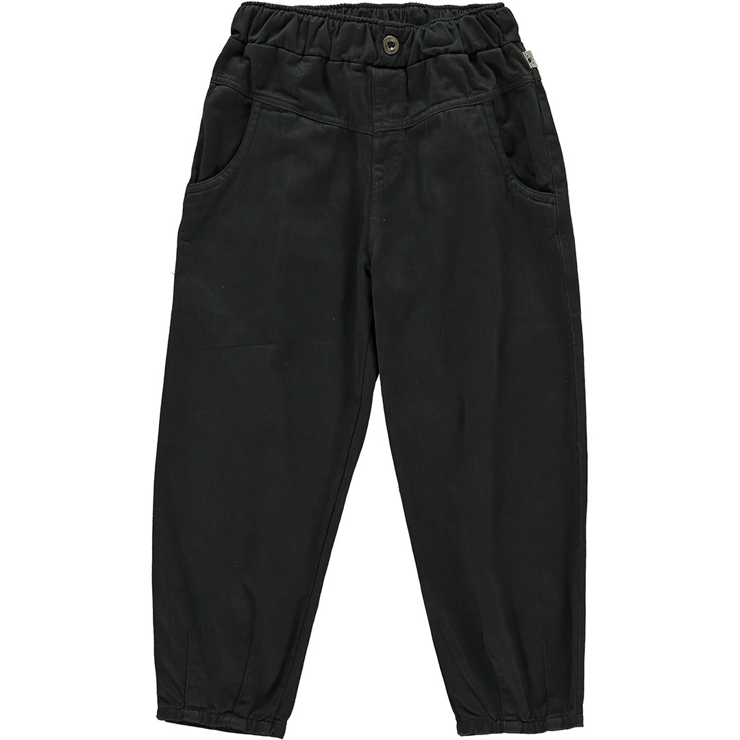 Kids Twill Button Trousers - Dark Grey