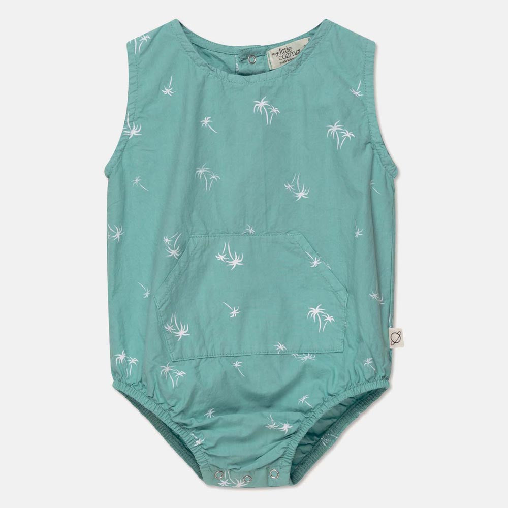 Palm Print Baby Romper - Green