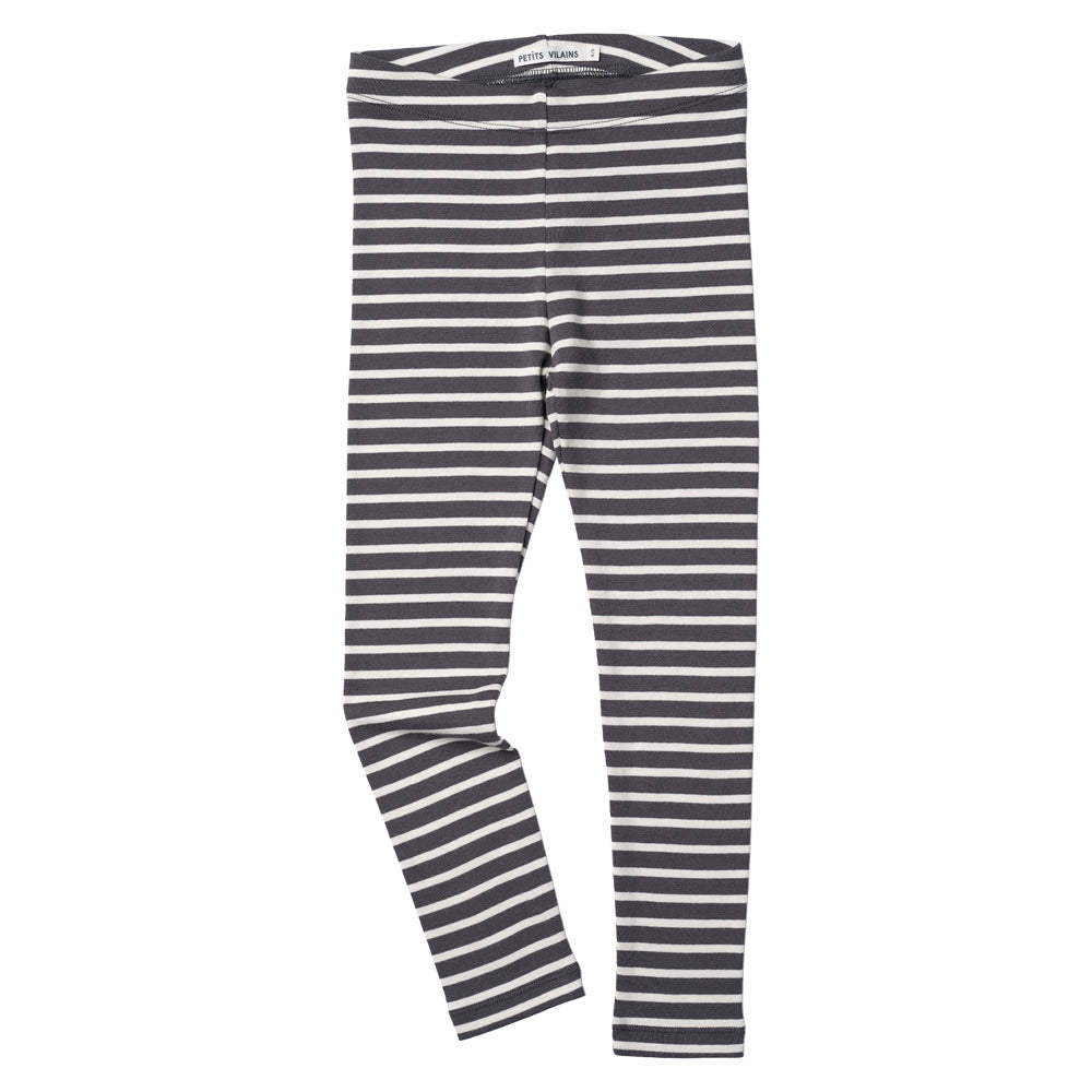 Alix Classic Leggings - Charcoal/Natural Stripe