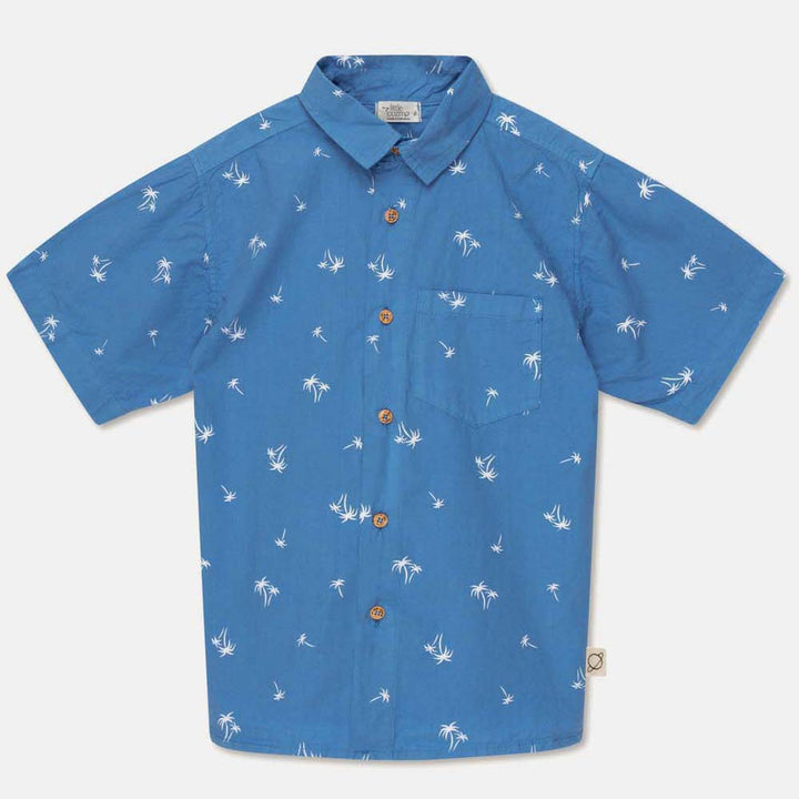 Palm Print Shirt - Blue