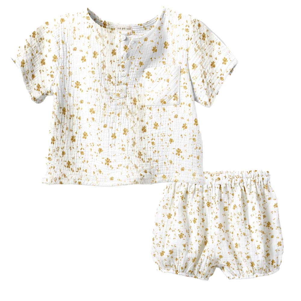 Arturo Shirt & Tristan Bloomers - Ochre Flowers