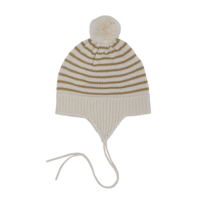 Baby Pompom Hat - Ecru/Honey