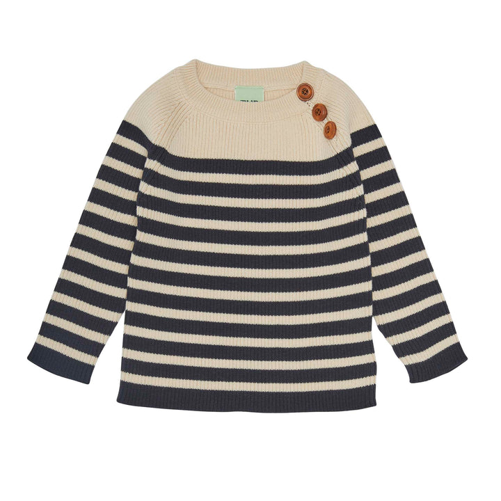 Baby Sweater - Ecru/Dark Navy