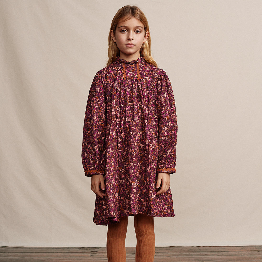 Lena Dress - Mulberry Mini Print