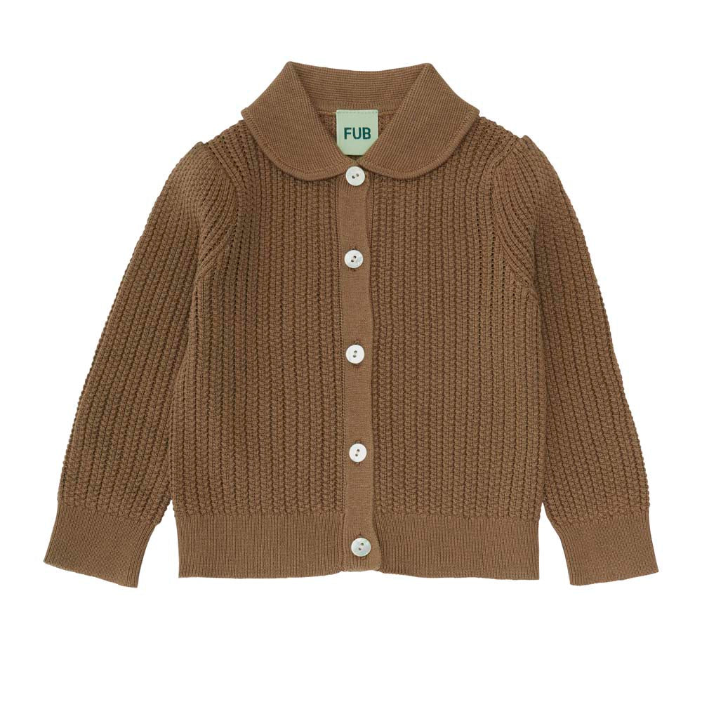 Baby Pointelle Cardigan - Camel