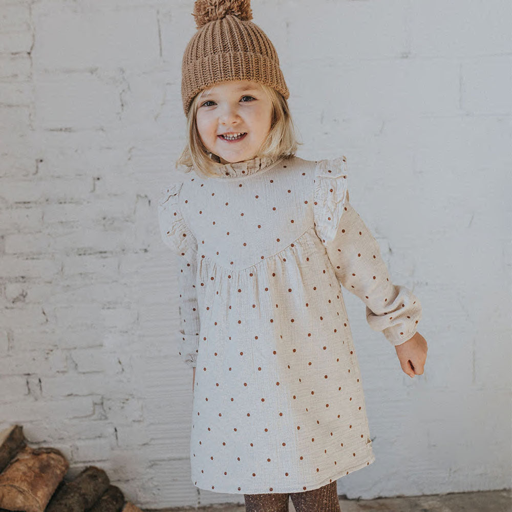 Polka Dots Dress - Sand