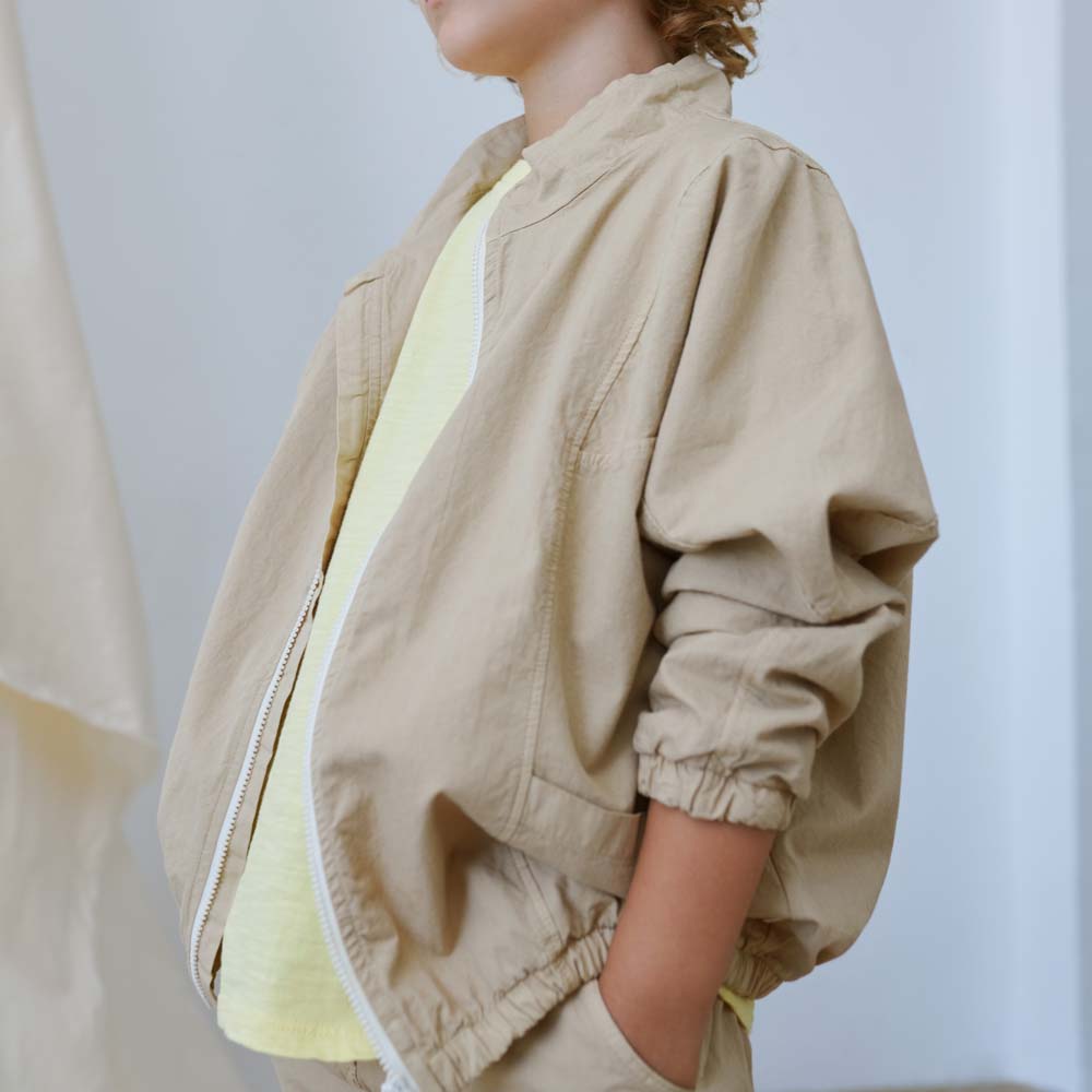 Poplin Bomber Jacket - Sand