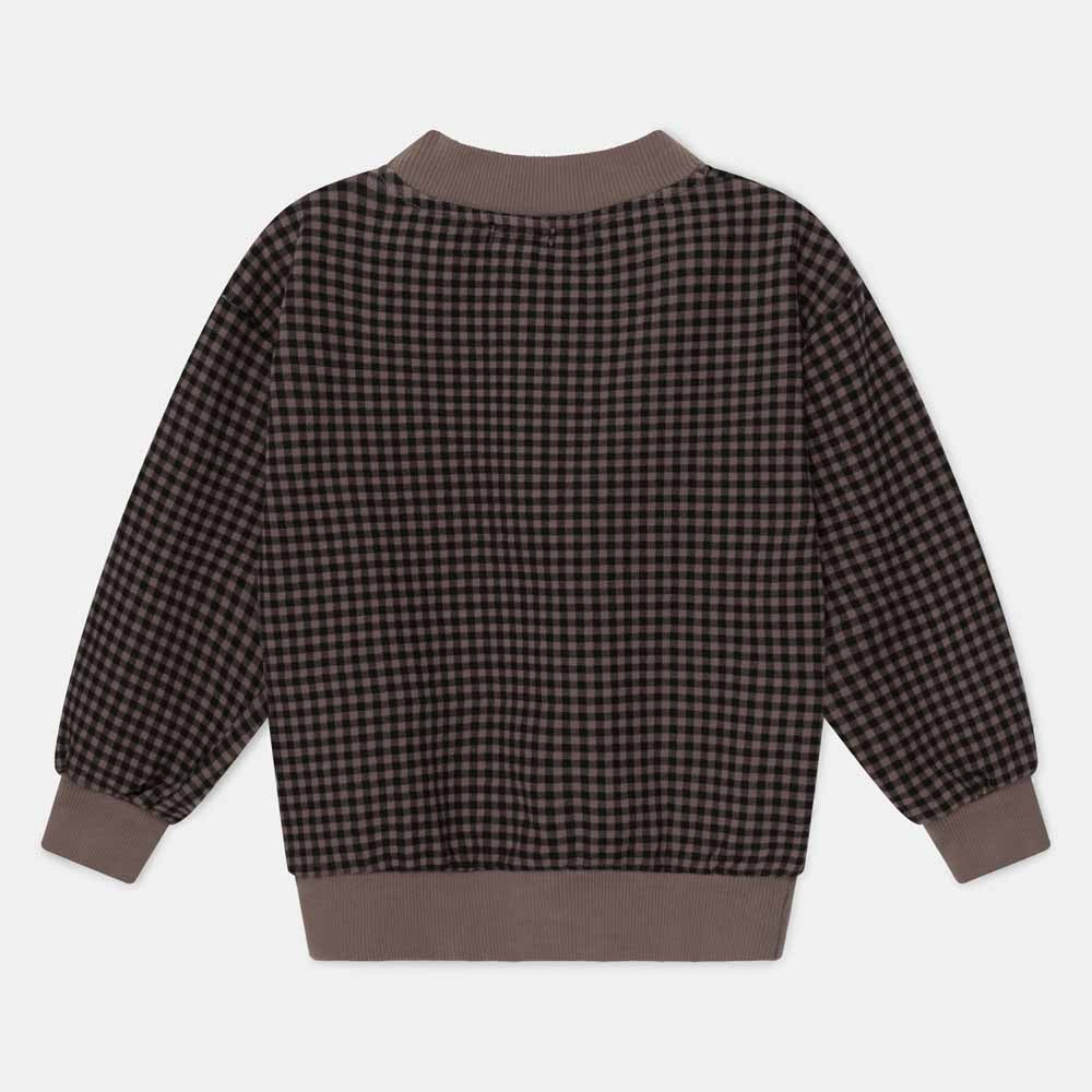 Organic Kids Plaid Sweatshirt - Taupe