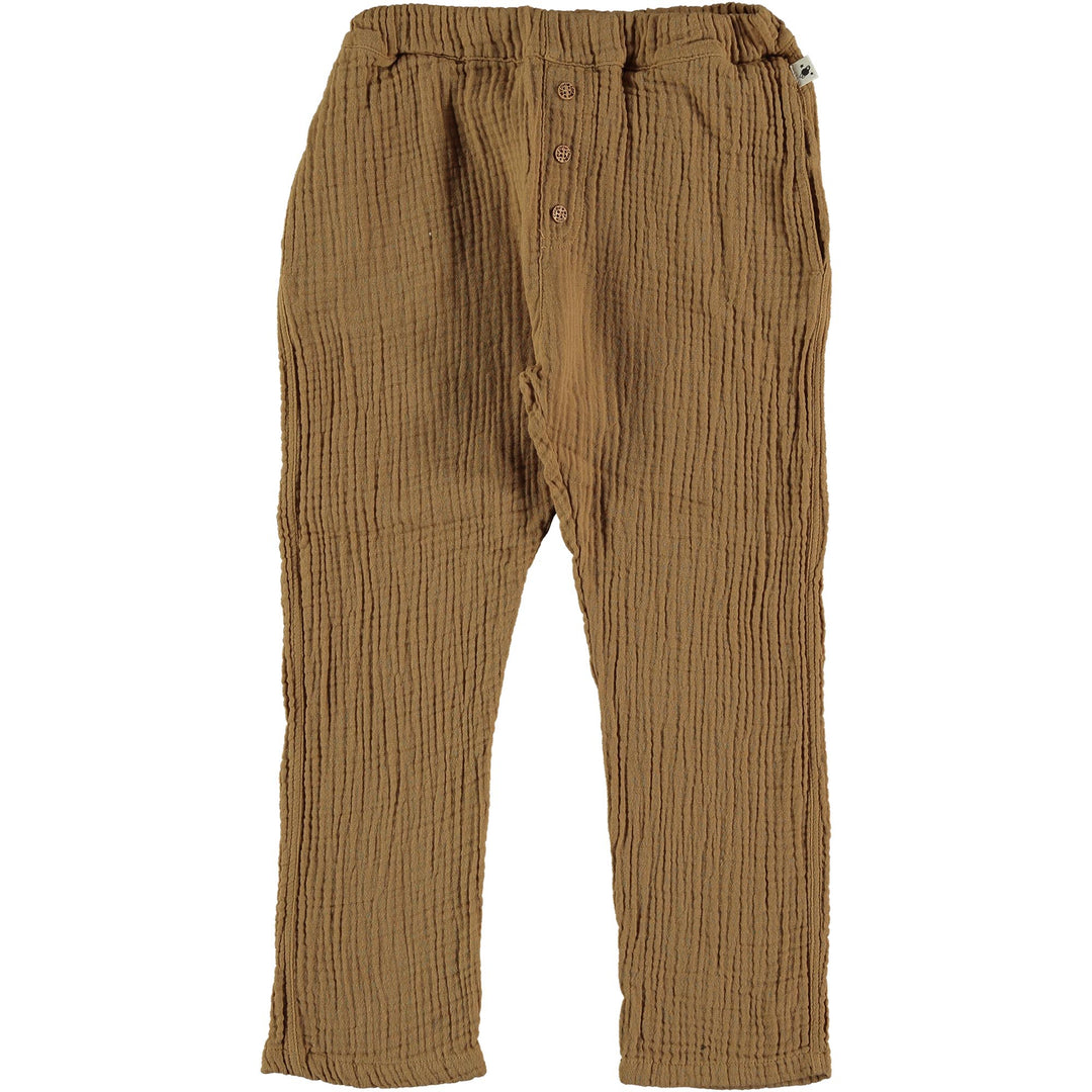 Kids Organic Cotton Gauze Pants - Peanut