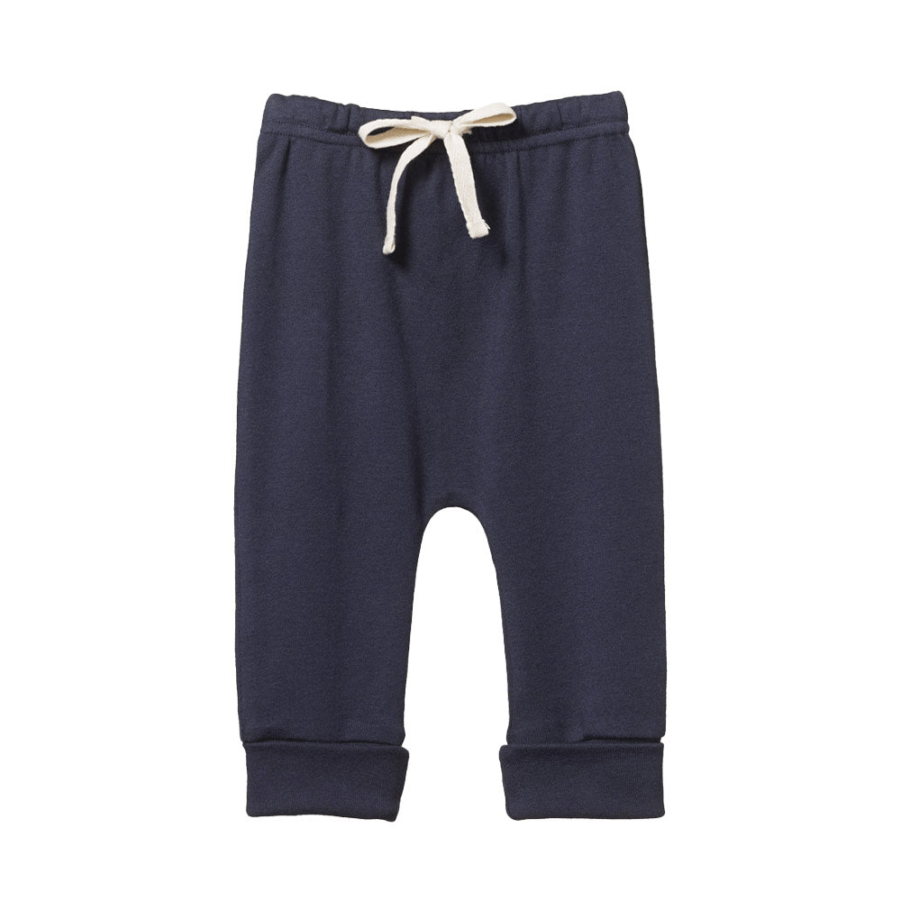 Cotton Drawstring Pants - Navy