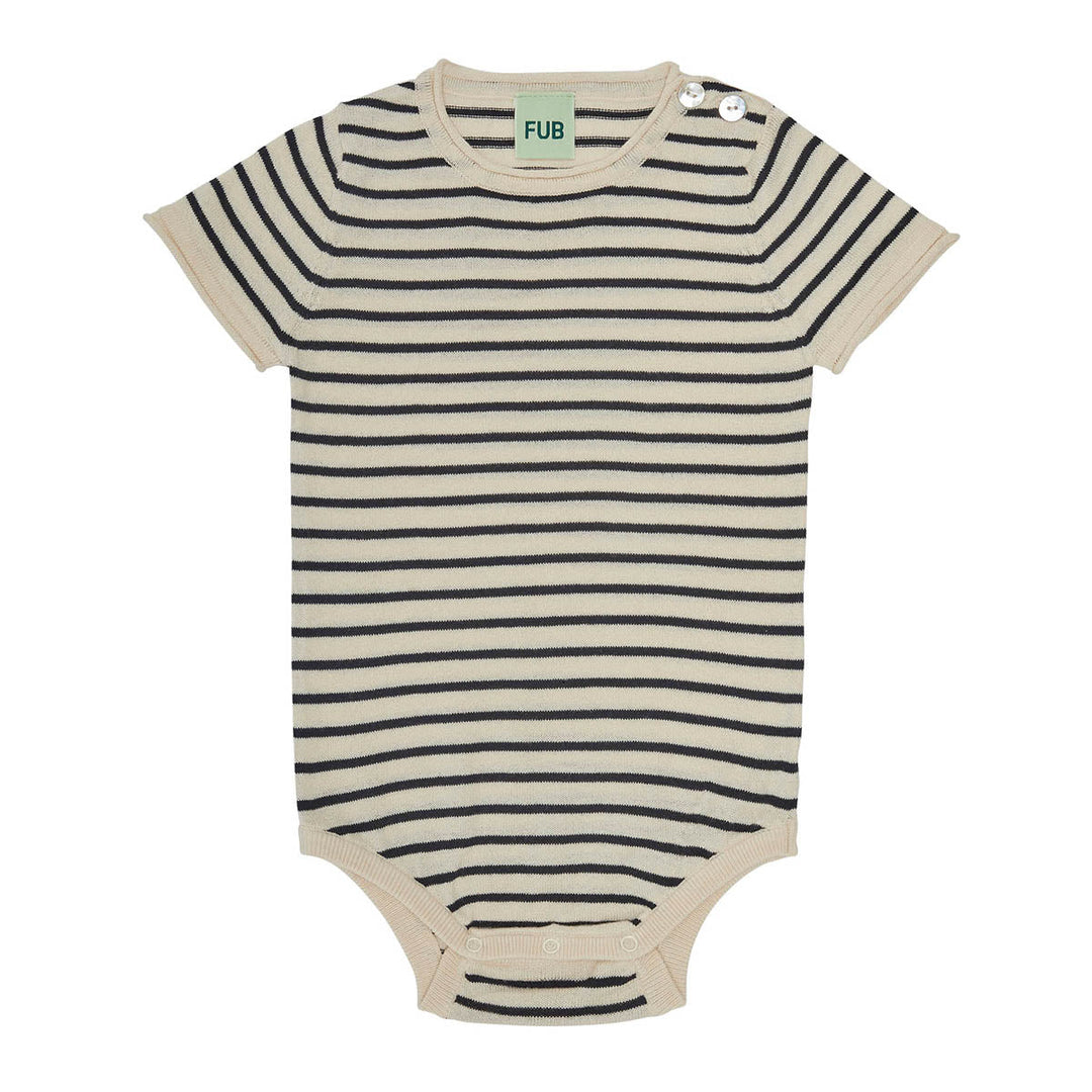 Baby SS Body - Ecru/Dark Navy