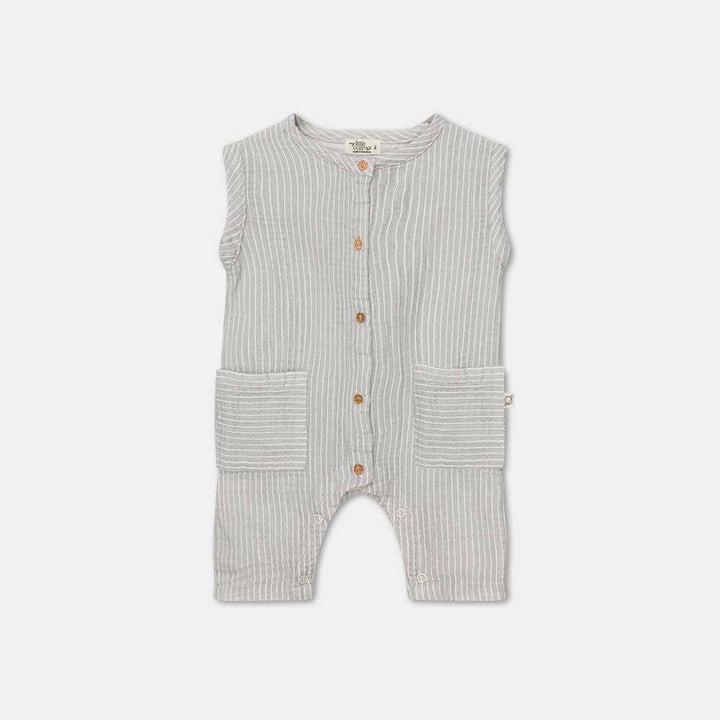 Gauze Striped Jumpsuit - Antracite