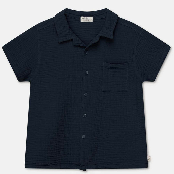 Gauze Camp Shirt - Dark Blue