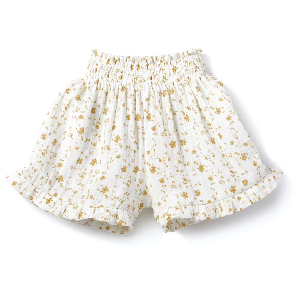 Emilia Shorts - Ochre Flowers